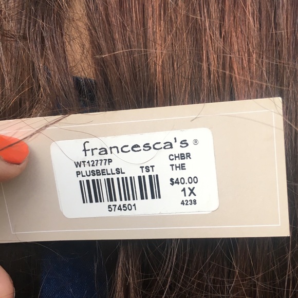 PLUS SIZE TYRA DROP WAIST PEPLUM TOP (Francesca’s) - Picture 6 of 7